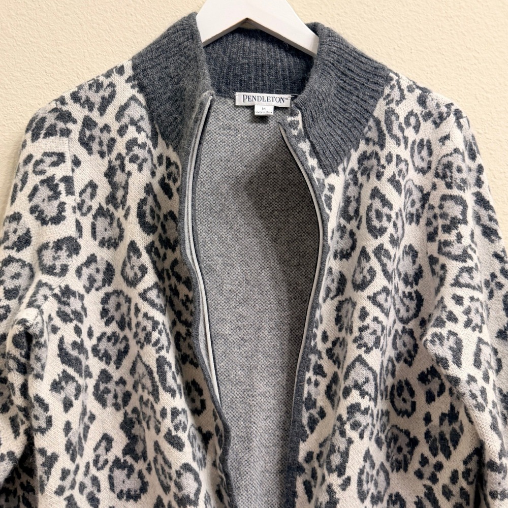 Pendleton Lambs Wool Angora Blend Zip Cardigan Sw… - image 7
